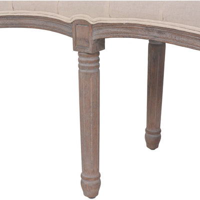 vidaXL Bench Linen Solid Wood 150x40x48 cm Cream White - House of Isabella AU