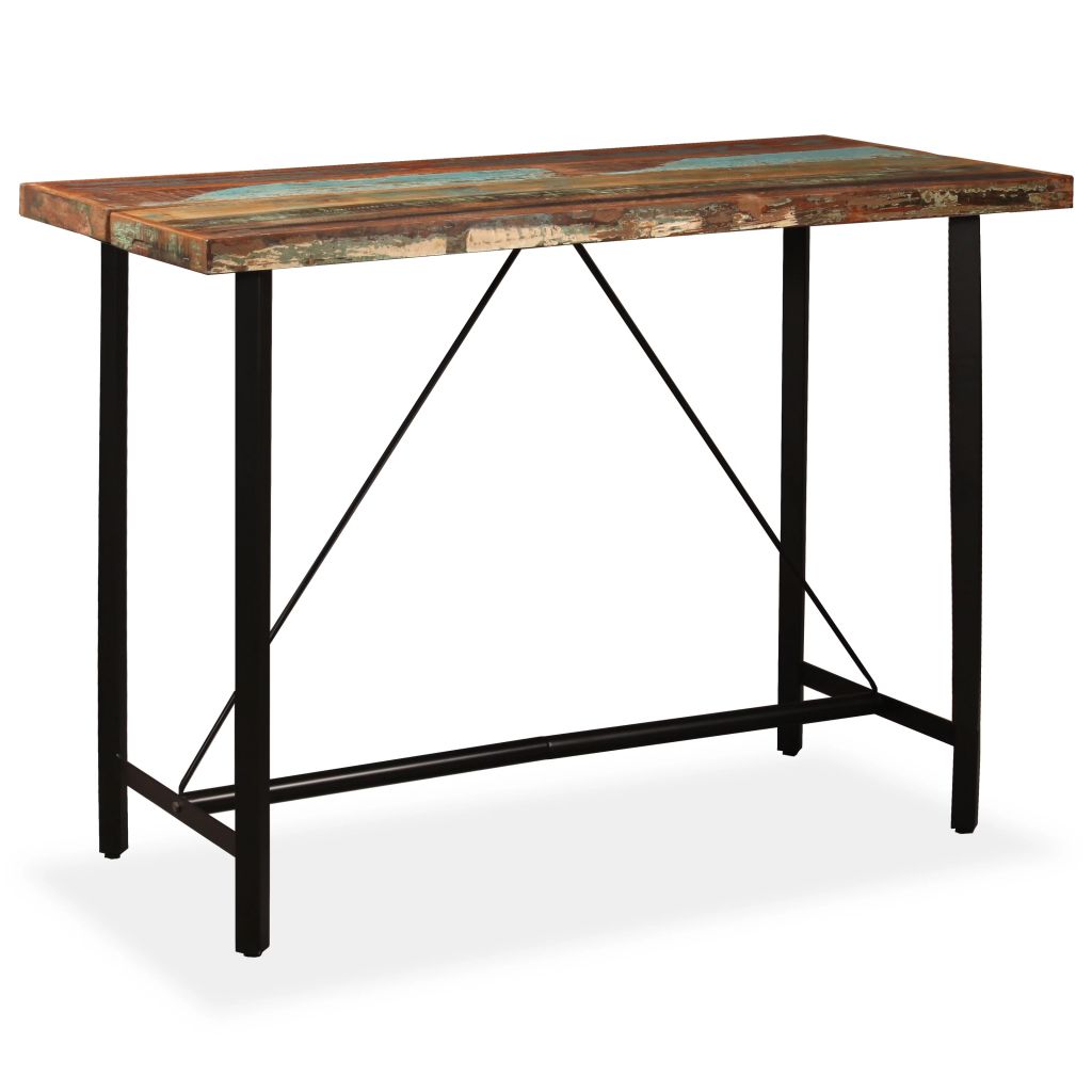 Bar Table 150x70x107 cm Solid Reclaimed Wood