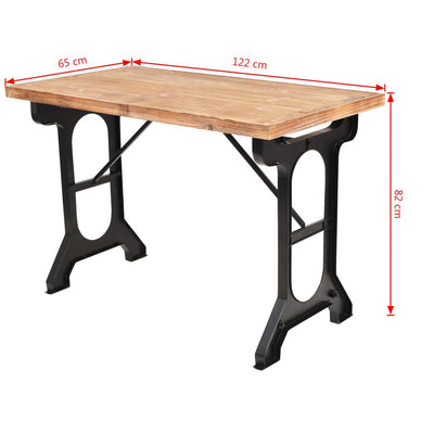 vidaXL Dining Table Solid Fir Wood Top 122x65x82 cm - House of Isabella AU