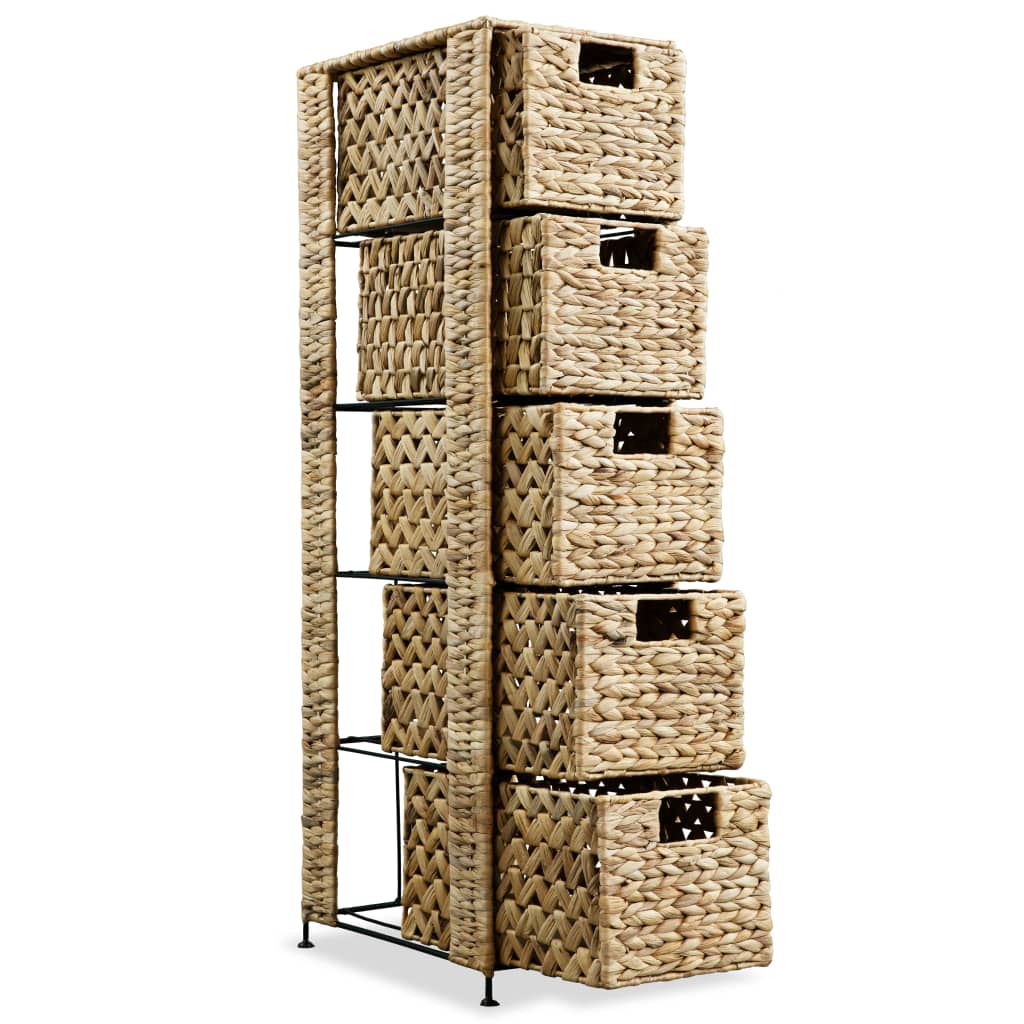 Storage Unit with 5 Baskets 25.5x37x100 cm Water Hyacinth