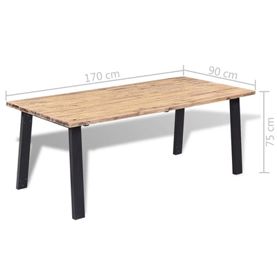 vidaXL Dining Table Solid Acacia Wood 170x90x75 cm - House of Isabella AU