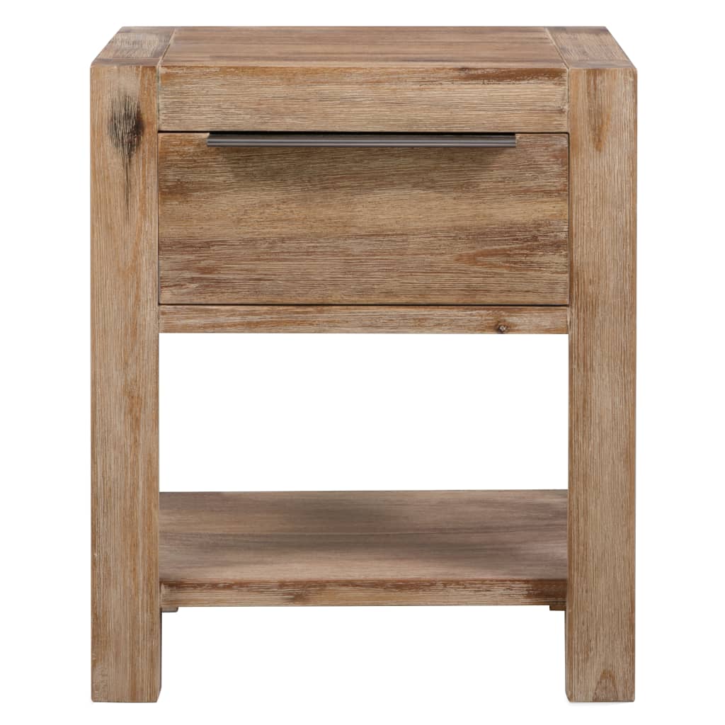 vidaXL Nightstand with Drawer 40x30x48 cm Solid Acacia Wood - House of Isabella AU