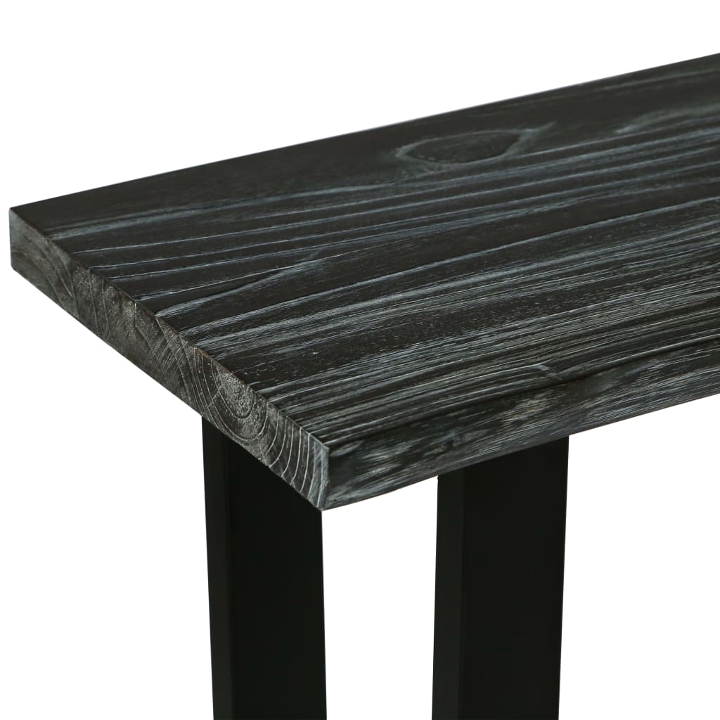 vidaXL Console Table Solid Mindi Wood 110x35x75 cm Grey - House of Isabella AU