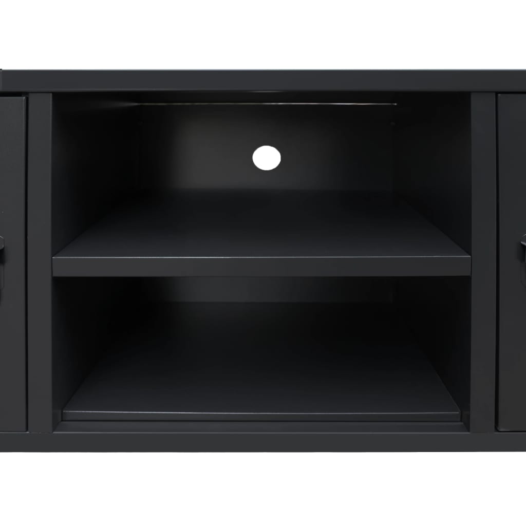 vidaXL TV Cabinet Metal Industrial Style 120x35x48 cm Black - House of Isabella AU