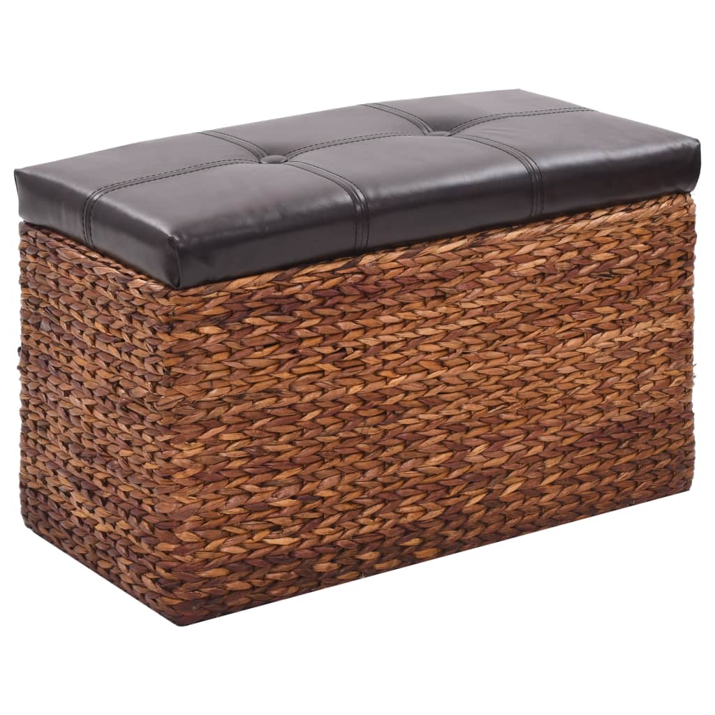 vidaXL Bench with 2 Ottomans Seagrass Brown and Black - House of Isabella AU