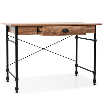 vidaXL Writing Desk with Drawer 110x55x75 cm Oak Colour - House of Isabella AU