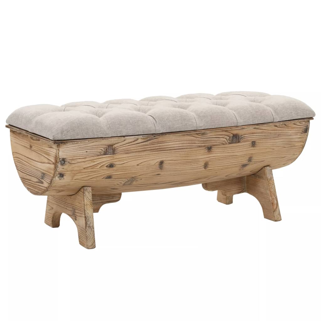 vidaXL Storage Bench 103x51x44 cm Solid Wood and Fabric - House of Isabella AU