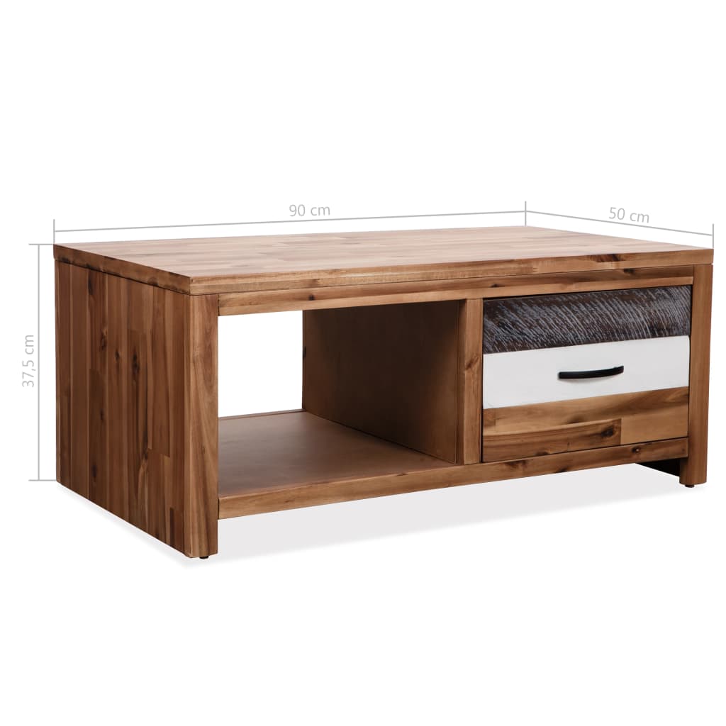 vidaXL Coffee Table Solid Acacia Wood 90x50x37.5 cm - House of Isabella AU