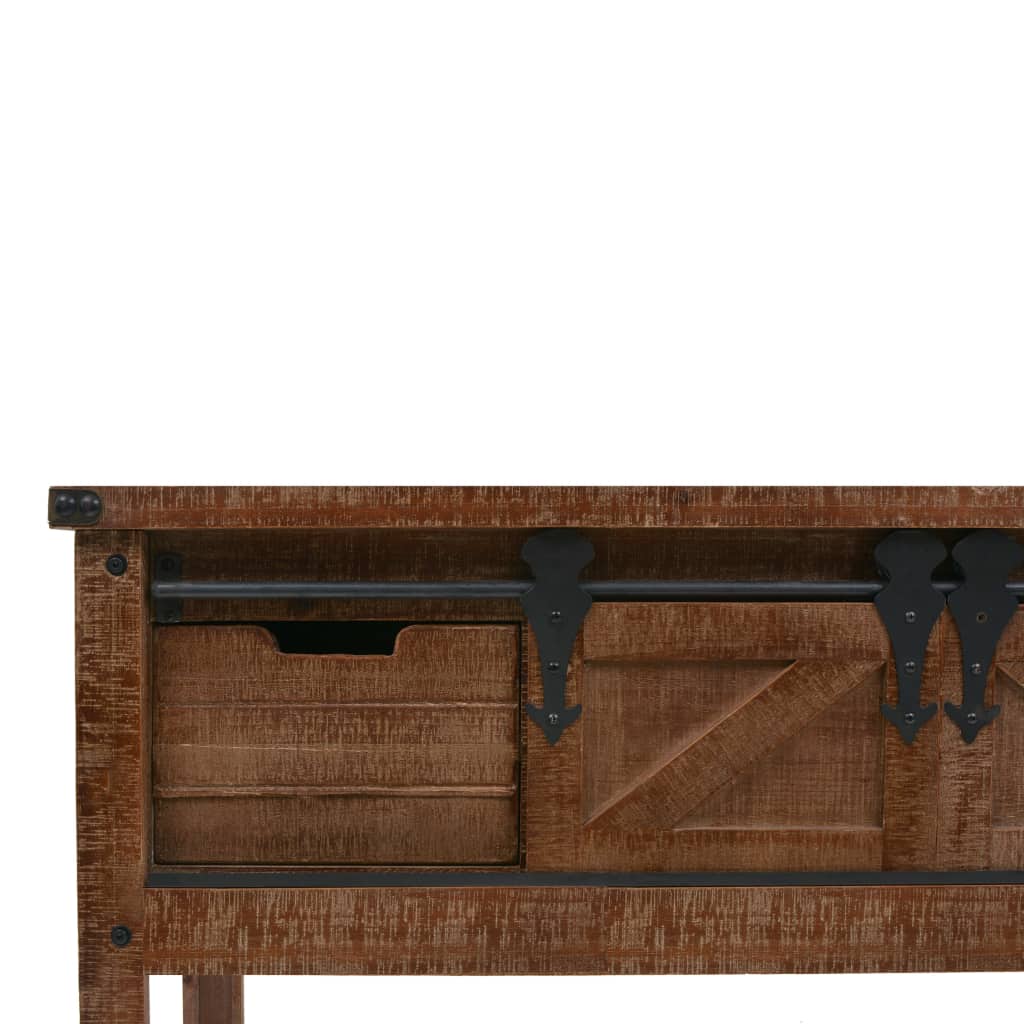 vidaXL Console Table Solid Fir Wood 131x35.5x75 cm Brown - House of Isabella AU