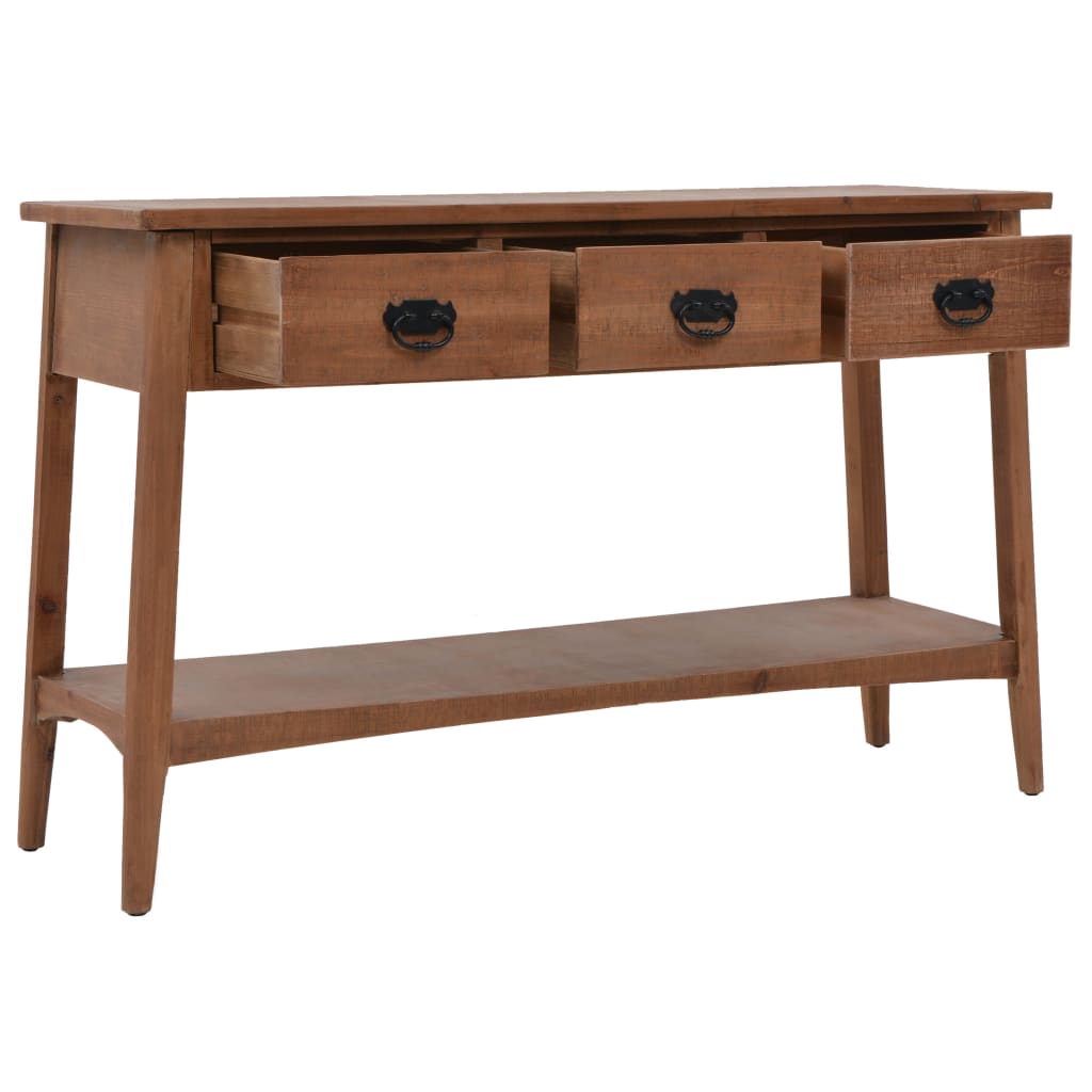 vidaXL Console Table Solid Fir Wood 126x40x77.5 cm Brown - House of Isabella AU