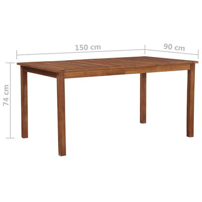 vidaXL Garden Table 150x90x74 cm Solid Acacia Wood - House of Isabella AU