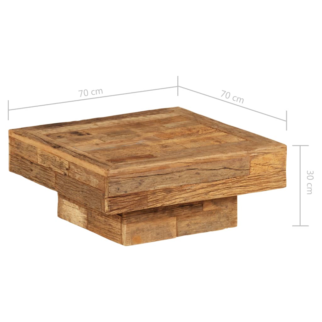 Coffee Table Solid Reclaimed Wood 70x70x30 cm