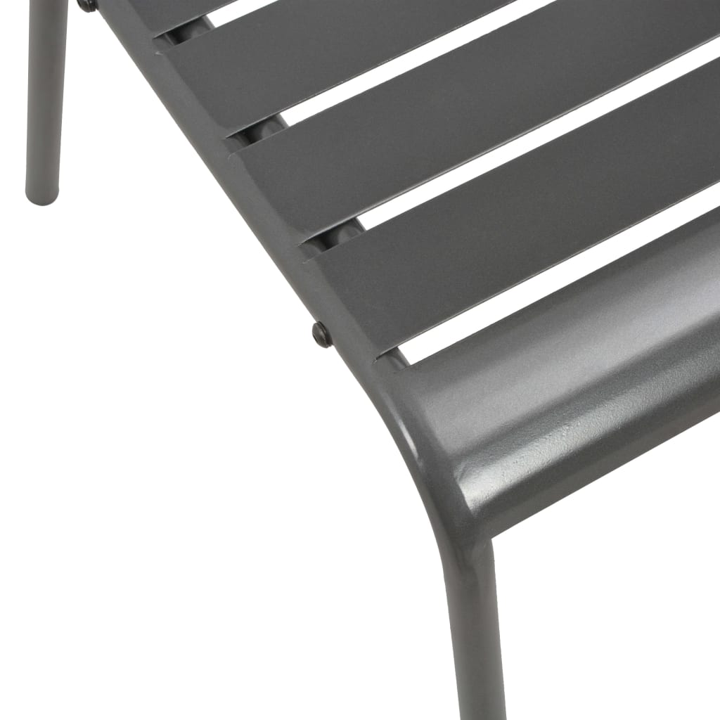 vidaXL Stackable Outdoor Chairs 2 pcs Steel Grey - House of Isabella AU