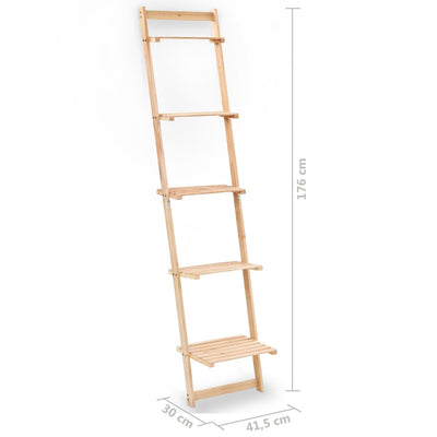 vidaXL Ladder Wall Shelf Cedar Wood 41,5x30x176 cm - House of Isabella AU