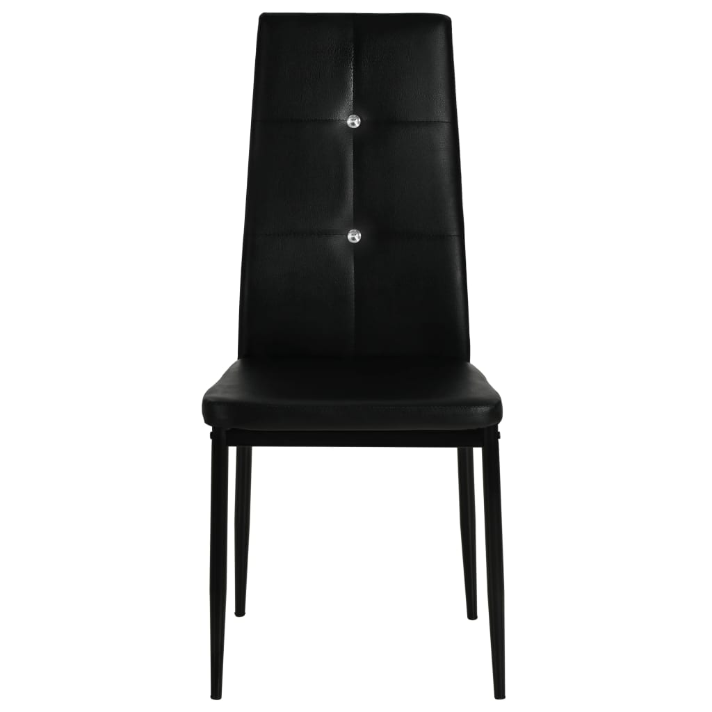 vidaXL Dining Chairs 2 pcs Black Faux Leather - House of Isabella AU