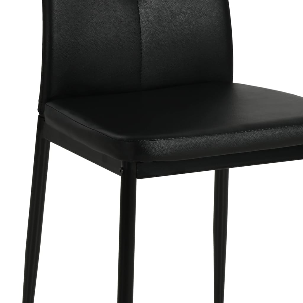 vidaXL Dining Chairs 2 pcs Black Faux Leather - House of Isabella AU
