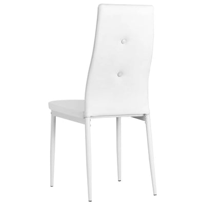 vidaXL Dining Chairs 2 pcs White Faux Leather - House of Isabella AU