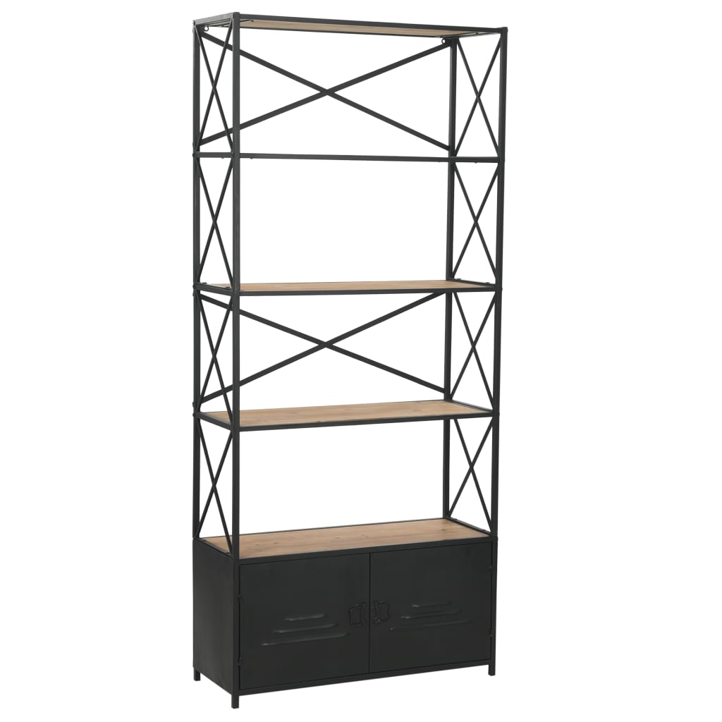 vidaXL Bookcase Solid Firwood and Steel 80x32.5x180 cm - House of Isabella AU
