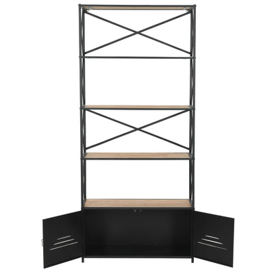 vidaXL Bookcase Solid Firwood and Steel 80x32.5x180 cm - House of Isabella AU