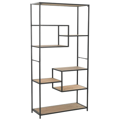 vidaXL Bookcase Solid Firwood and Steel 90.5x35x180 cm - House of Isabella AU