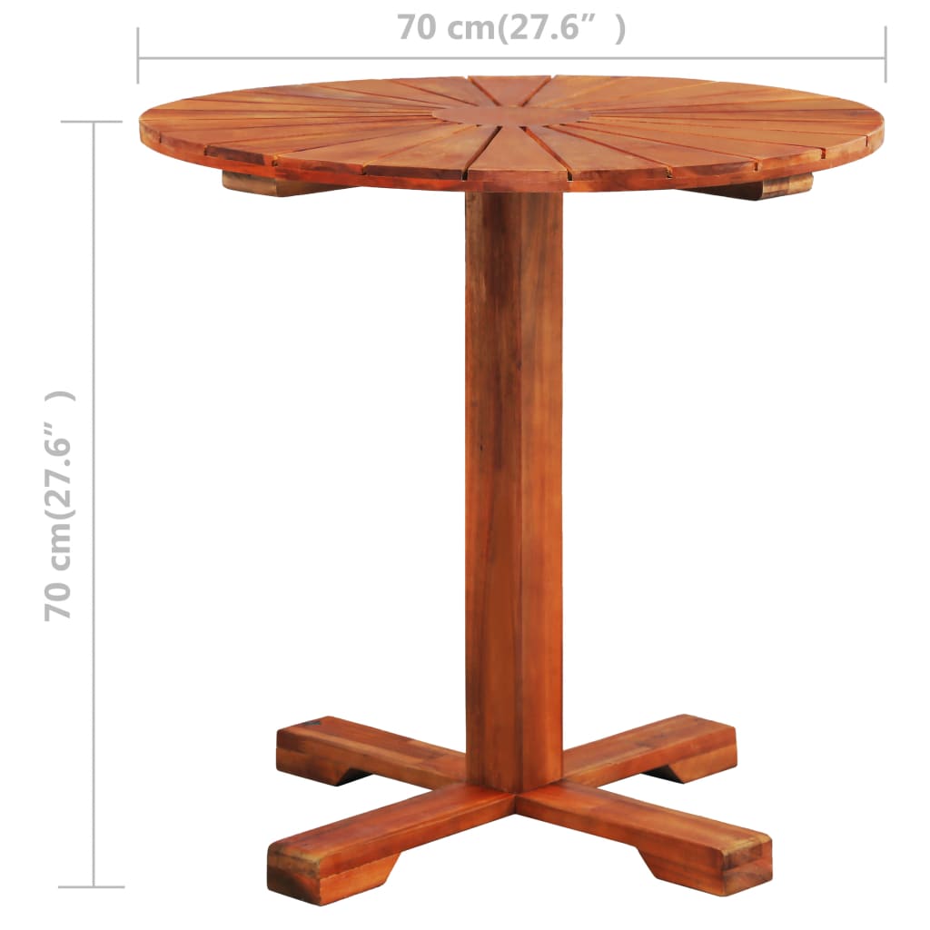 Bistro Table 70x70 cm Solid Acacia Wood