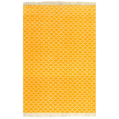 vidaXL Kilim Rug Cotton 120x180 cm with Pattern Yellow - House of Isabella AU