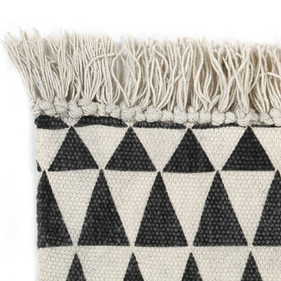 Kilim Rug Cotton 120x180 cm with Pattern Black/White