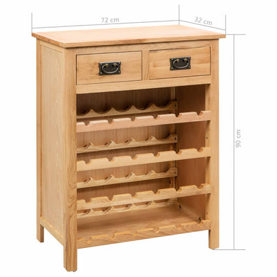 vidaXL Wine Cabinet 72x32x90 cm Solid Oak Wood - House of Isabella AU