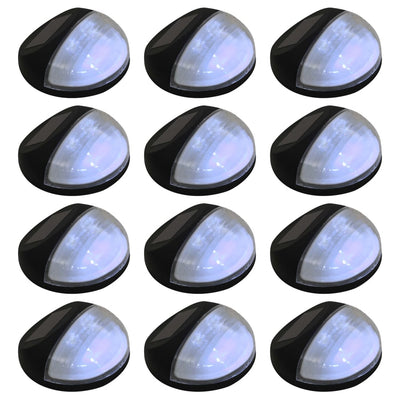 vidaXL Outdoor Solar Wall Lamps LED 12 pcs Round Black - House of Isabella AU