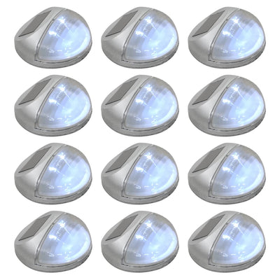 vidaXL Outdoor Solar Wall Lamps LED 12 pcs Round Silver - House of Isabella AU
