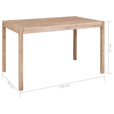 vidaXL Dining Table 120x70x75 cm Solid Acacia Wood - House of Isabella AU