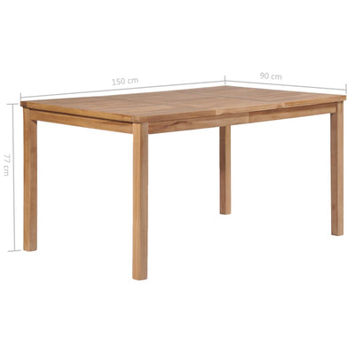 Garden Table 150x90x77 cm Solid Teak Wood