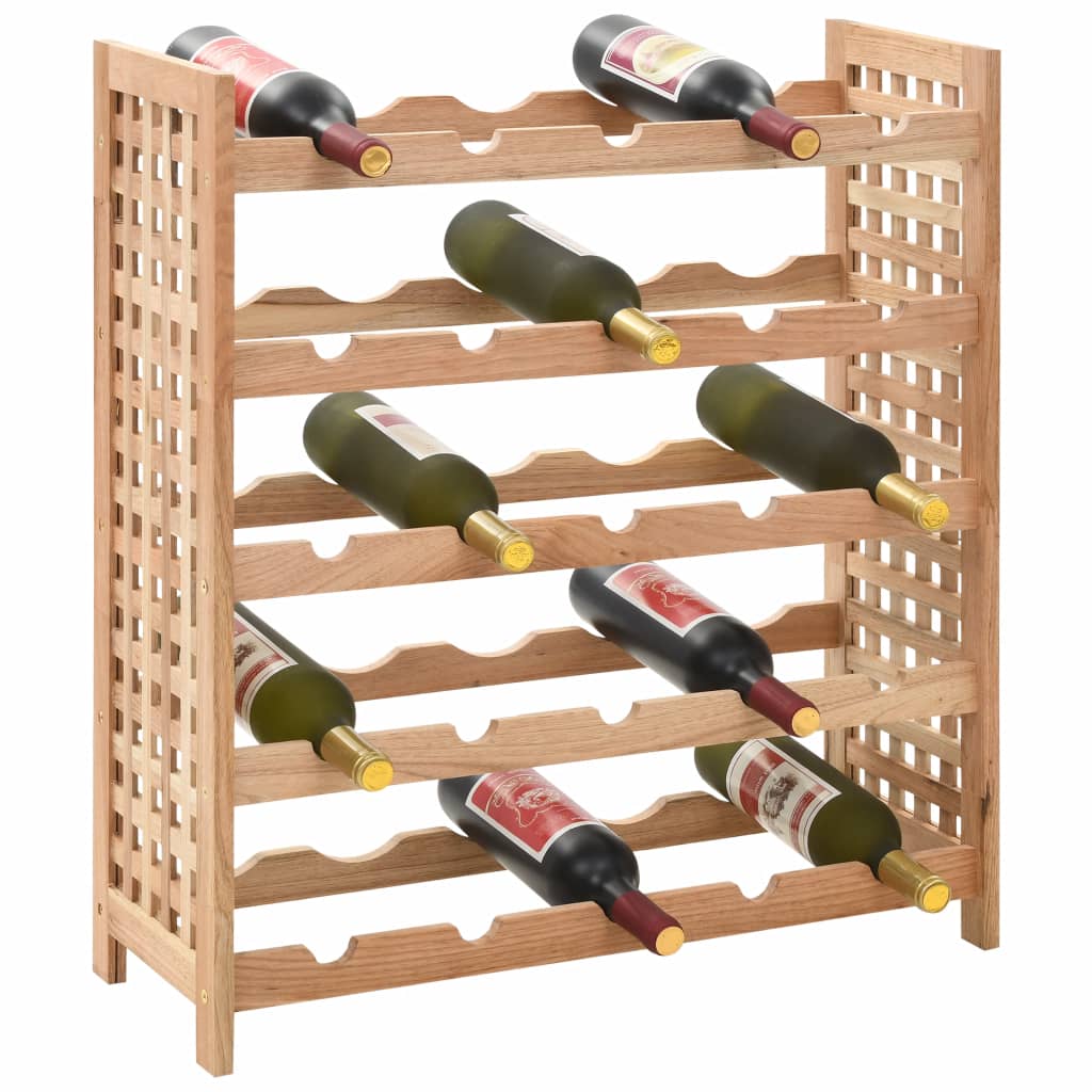 vidaXL Wine Rack for 25 Bottles Solid Walnut Wood 63x25x73 cm - House of Isabella AU