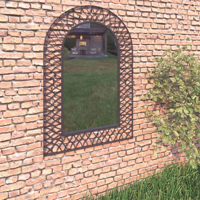vidaXL Garden Wall Mirror Arched 50x80 cm Black - House of Isabella AU