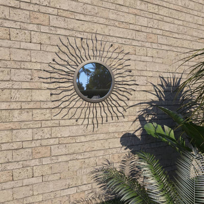 vidaXL Garden Wall Mirror Sunburst 60 cm Black - House of Isabella AU
