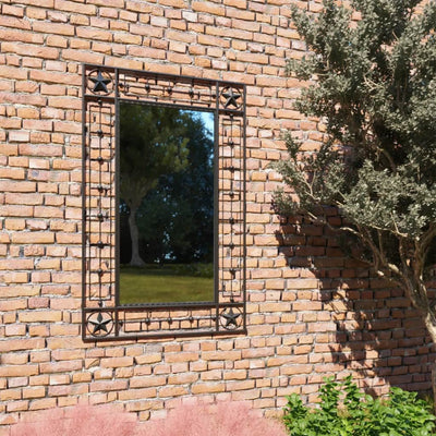 vidaXL Garden Wall Mirror Rectangular 50x80 cm Black - House of Isabella AU