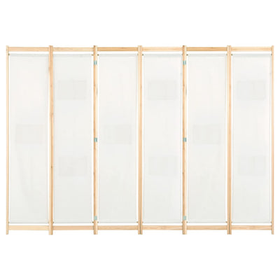 vidaXL 6-Panel Room Divider Cream 240x170x4 cm Fabric - House of Isabella AU