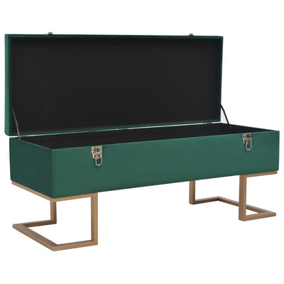vidaXL Bench with Storage Compartment 105 cm Green Velvet - House of Isabella AU
