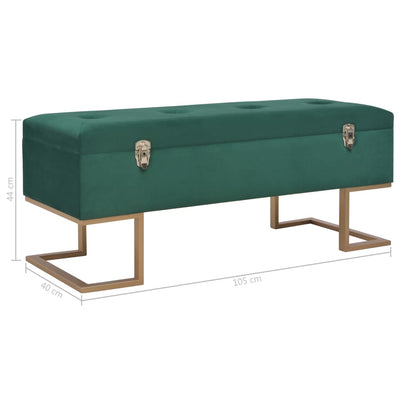vidaXL Bench with Storage Compartment 105 cm Green Velvet - House of Isabella AU