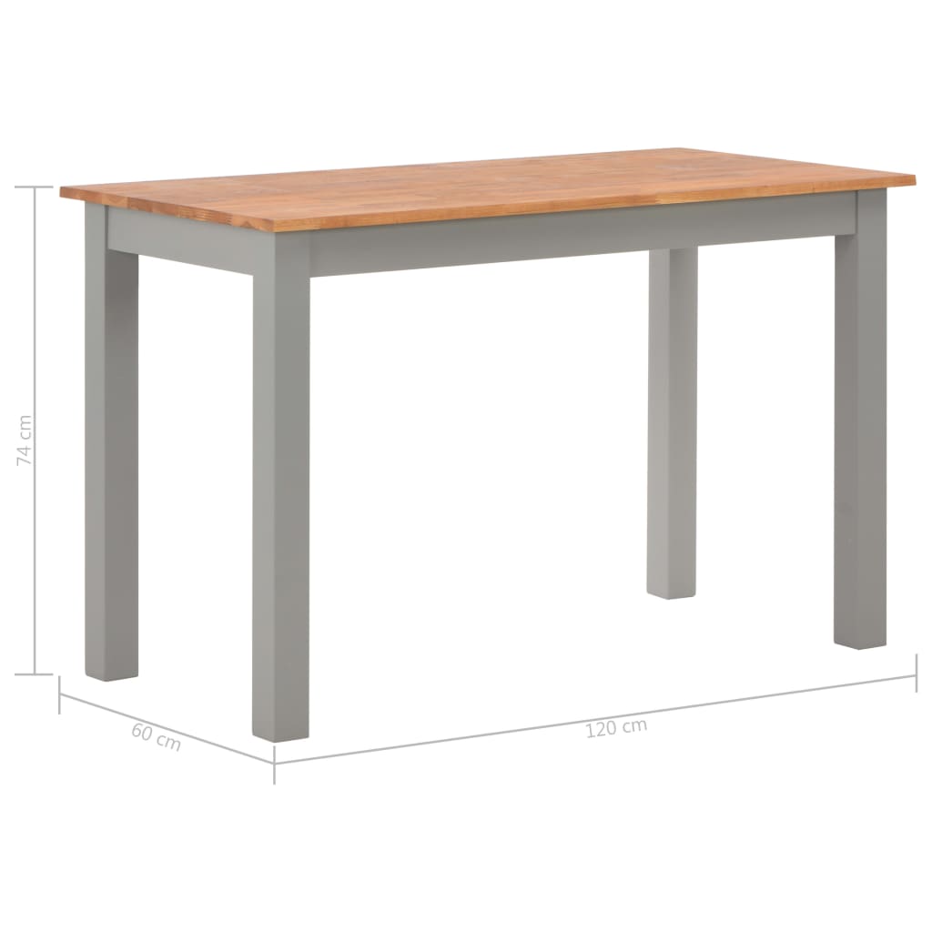 vidaXL Dining Table 120x60x74 cm Solid Oak Wood - House of Isabella AU
