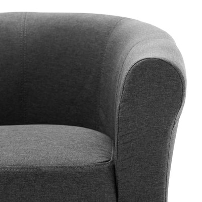 vidaXL 2 Piece Armchair and Stool Set Dark Grey Fabric - House of Isabella AU
