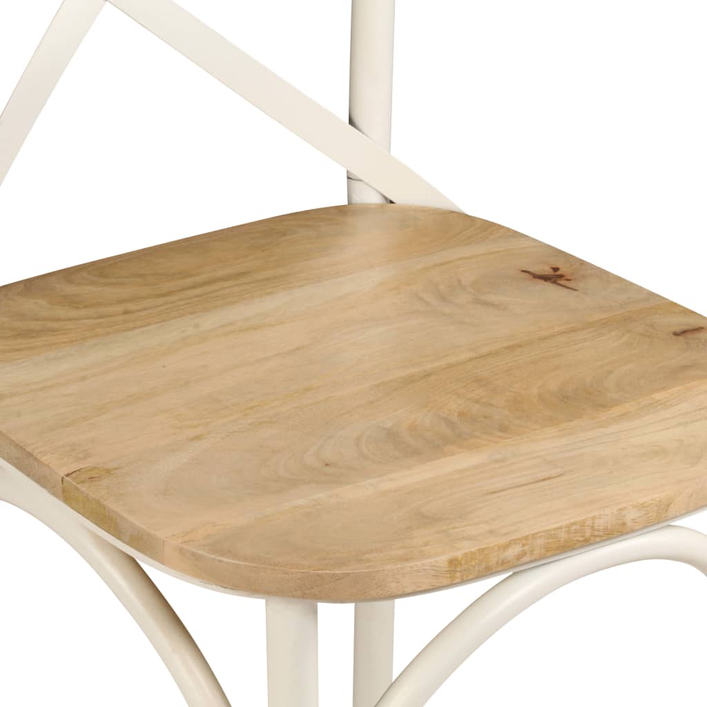 vidaXL Cross Chairs 2 pcs White Solid Mango Wood - House of Isabella AU