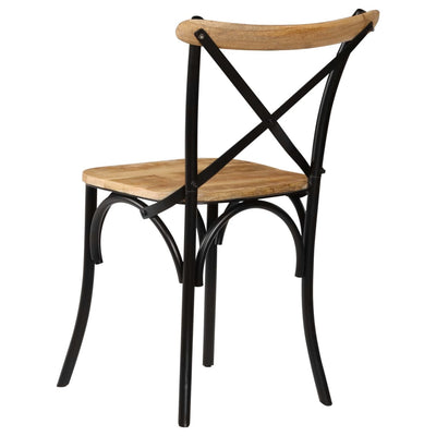 vidaXL Cross Chairs 2 pcs Black Solid Mango Wood - House of Isabella AU