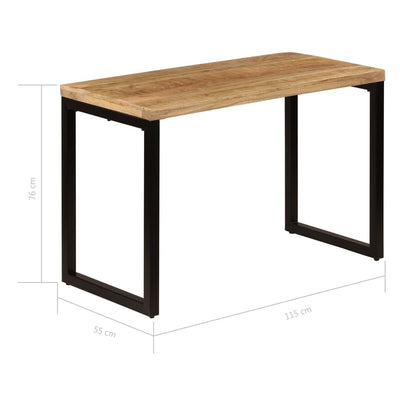 vidaXL Dining Table 115x55x76 cm Solid Mango Wood and Steel - House of Isabella AU