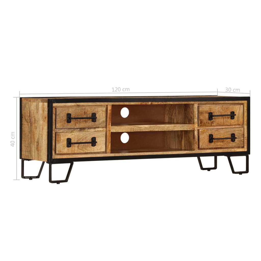 vidaXL TV Cabinet with Drawers 120x30x40 cm Solid Mango Wood - House of Isabella AU