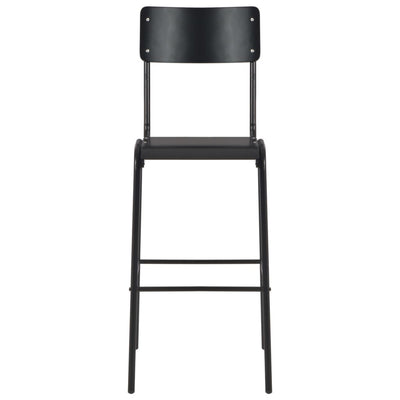 vidaXL Bar Chairs 2 pcs Black Solid Plywood Steel - House of Isabella AU