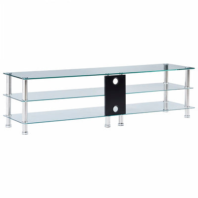 vidaXL TV Stand Transparent 150x40x40 cm Tempered Glass - House of Isabella AU