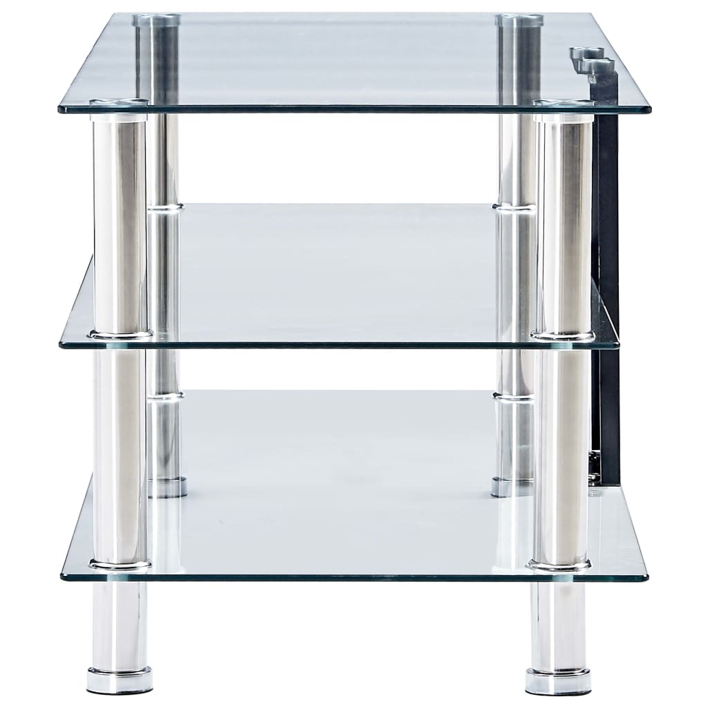 vidaXL TV Stand Transparent 120x40x40 cm Tempered Glass - House of Isabella AU
