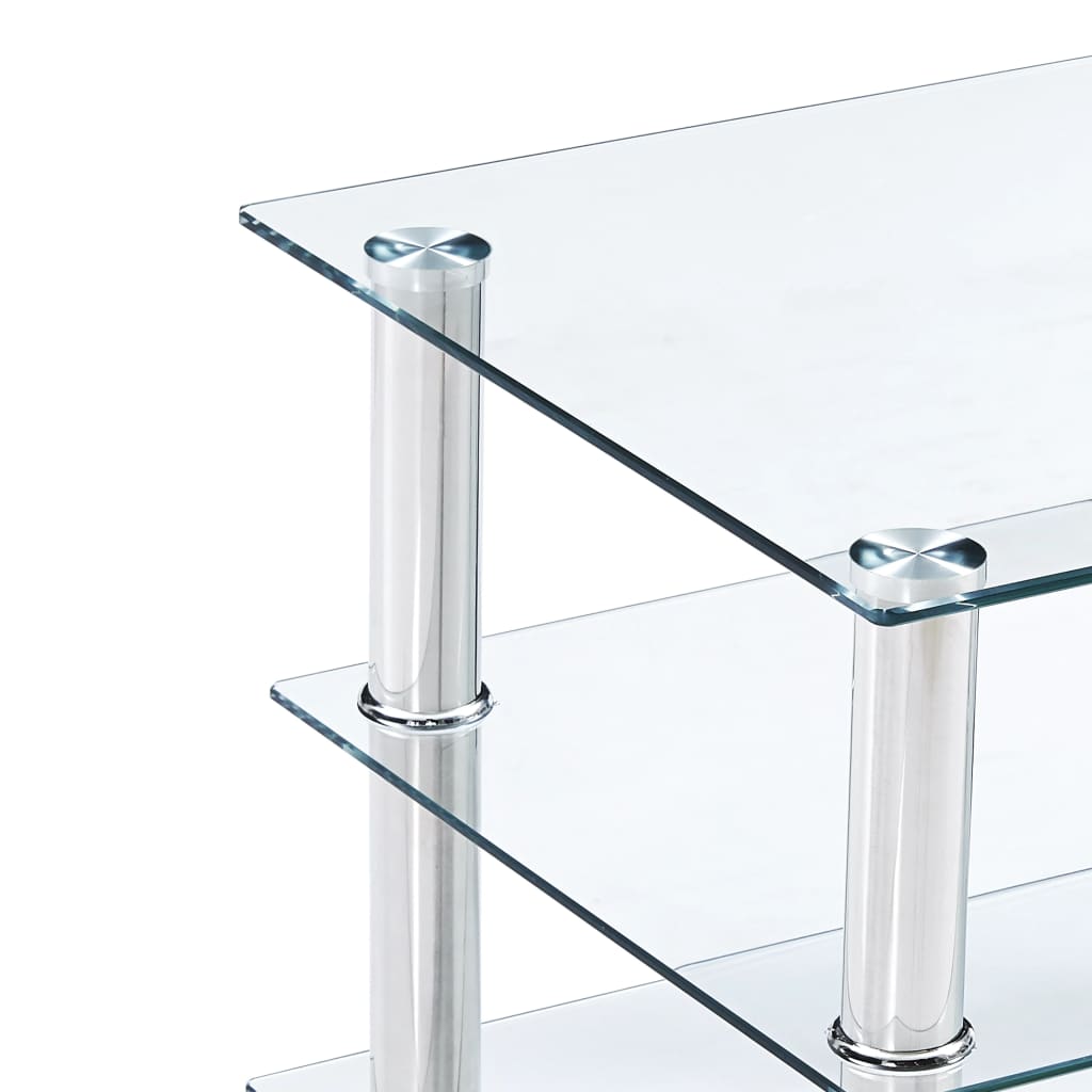 vidaXL TV Stand Transparent 90x40x40 cm Tempered Glass - House of Isabella AU