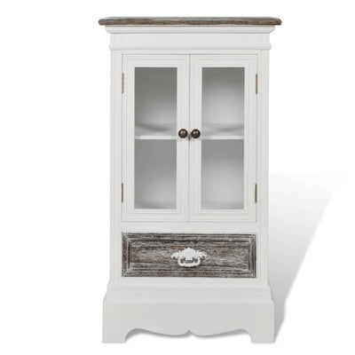 vidaXL Cabinet 2 Doors 1 Drawer White Wood - House of Isabella AU